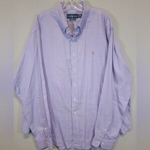 Polo Ralph Lauren Classic Fit Men’s XXL Solid Lavender Button Down Shirt